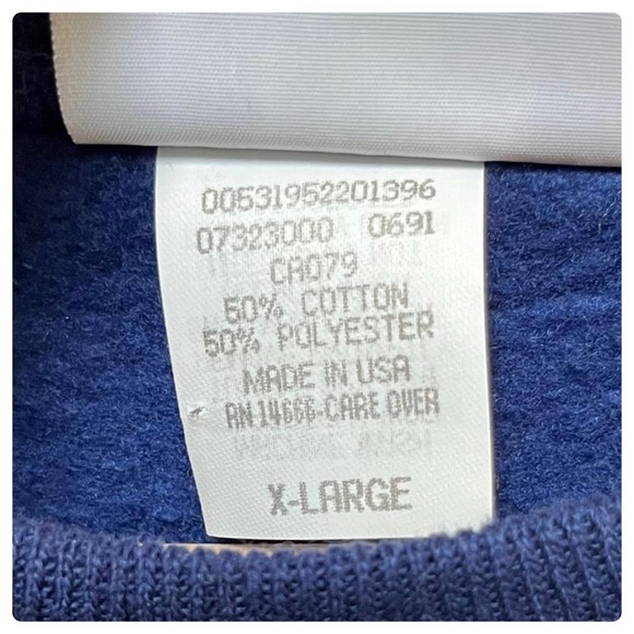 Vintage Lee Blue Heavy Weight Cotton Blend Pullover Crewneck Sweatshirt Size XL - Picture 10 of 11